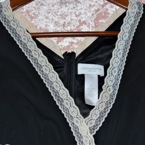 Liz Claiborne Tops - Liz Claiborne Shirt Size 6 Black Ivory Lace Liz Claiborne Tops - Liz Claiborne Shirt Size 6 Black Ivory Lace